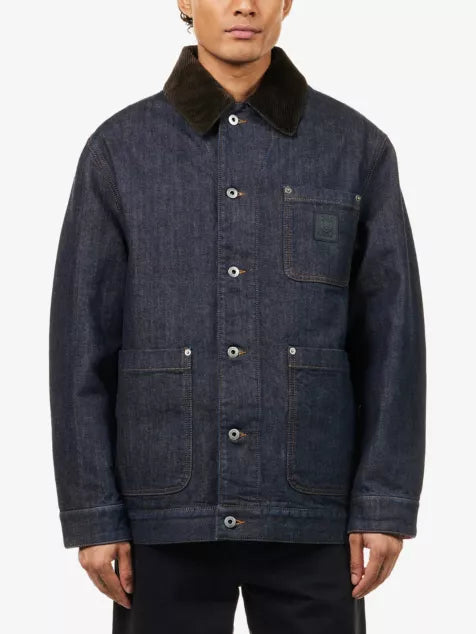 LOEWE Corduroy-Collar Regular-Fit Denim Jacket