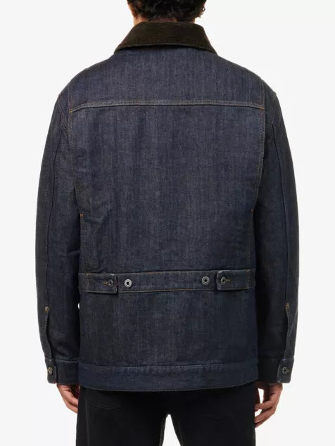 LOEWE Corduroy-Collar Regular-Fit Denim Jacket