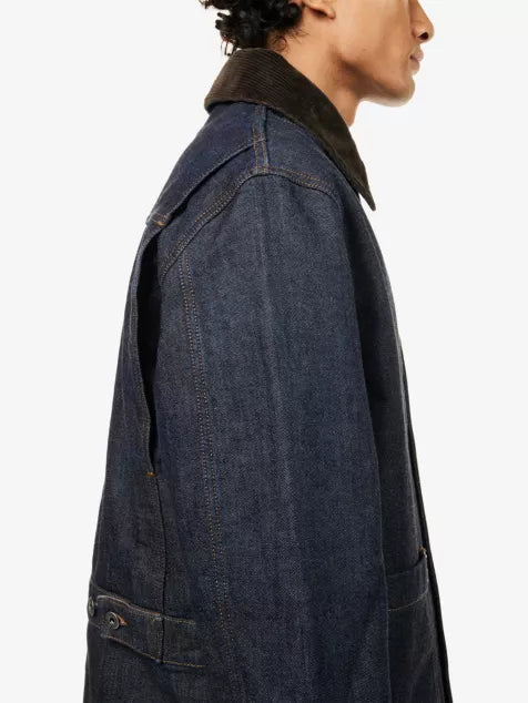 LOEWE Corduroy-Collar Regular-Fit Denim Jacket