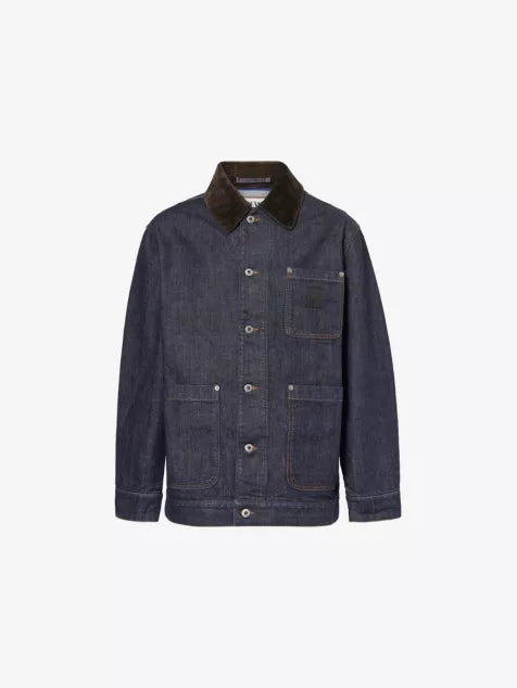 LOEWE Corduroy-Collar Regular-Fit Denim Jacket