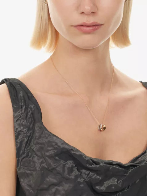 TORY BURCH Icon Pave Stainless-Steel And Crystal Earrings and Necklace Set