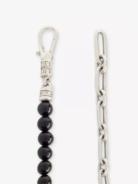 THOMAS SABO Chain-Link Beaded Sterling-Silver Onyx Bracelet