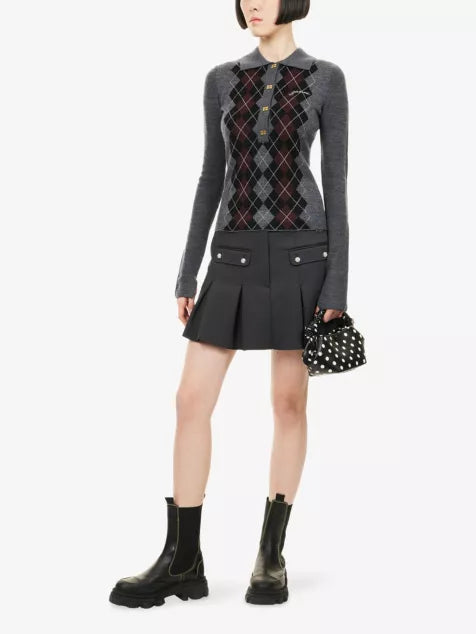 Argyle Polo Wool Jumper