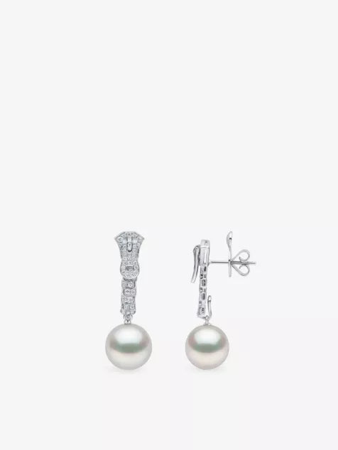YOKO LONDON South Sea 18ct White-Gold And 1.4ct Diamond Zip Earrings