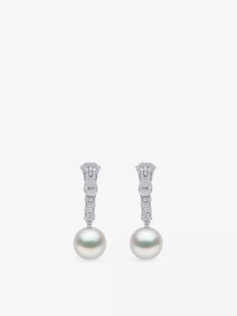 YOKO LONDON South Sea 18ct White-Gold And 1.4ct Diamond Zip Earrings