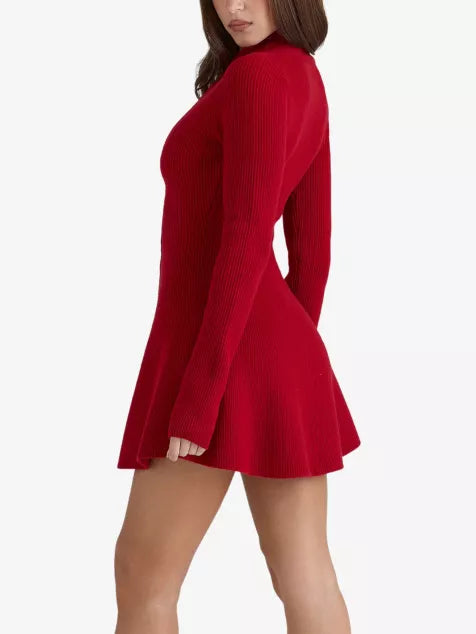HOUSE OF CB Aubrey Cardigan Wool-Blend Mini Dress