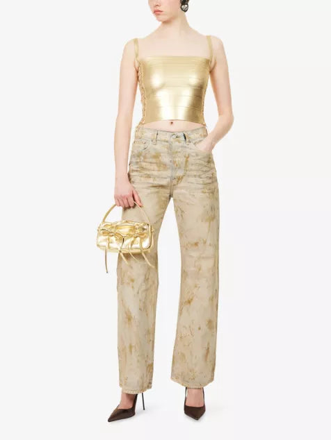 Idol Metallic Bandage Corset Top