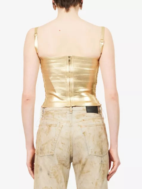 Idol Metallic Bandage Corset Top