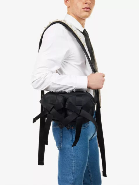 SIMONE ROCHA Bow and Bead-Embellished Nylon Crossbody Bag