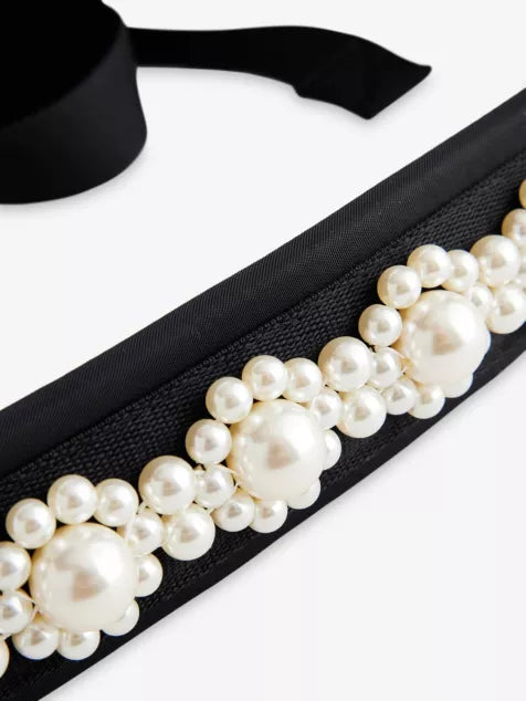 SIMONE ROCHA Bow and Bead-Embellished Nylon Crossbody Bag