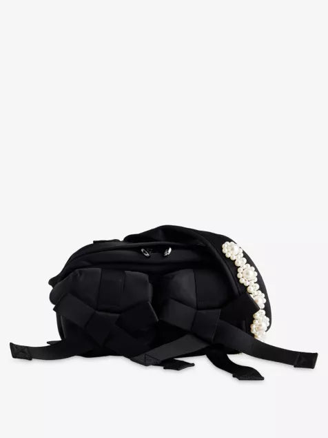 SIMONE ROCHA Bow and Bead-Embellished Nylon Crossbody Bag