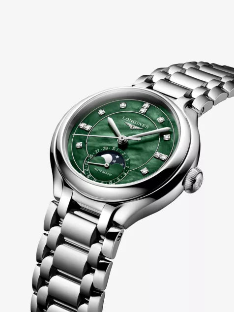 LONGINES PrimaLuna Moonphase Stainless-Steel And 0.051ct Diamond Automatic Watch 34mm