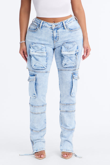 Street Smarts Stretch Slim Straight Cargo Jeans