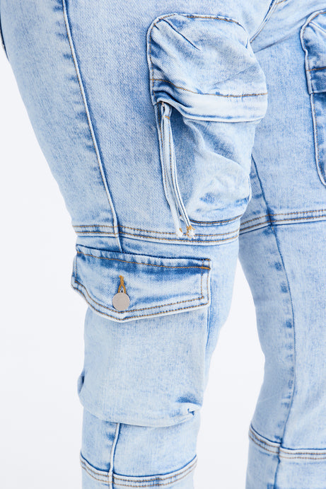 Street Smarts Stretch Slim Straight Cargo Jeans