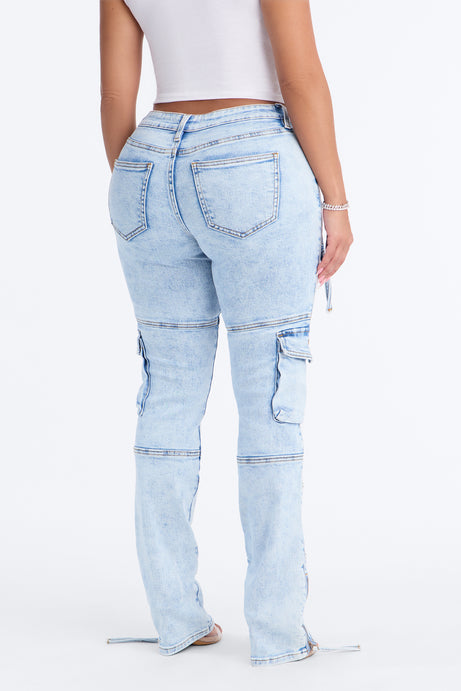 Street Smarts Stretch Slim Straight Cargo Jeans