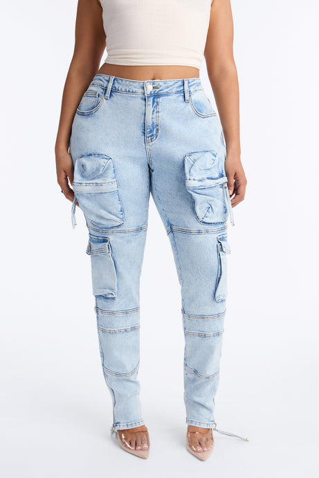 Street Smarts Stretch Slim Straight Cargo Jeans