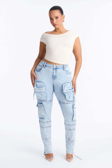 Street Smarts Stretch Slim Straight Cargo Jeans