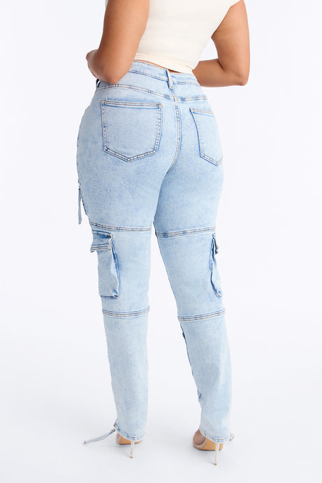 Street Smarts Stretch Slim Straight Cargo Jeans