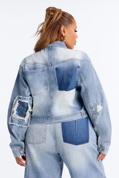 No Return Reconstructed Cropped Denim Jacket