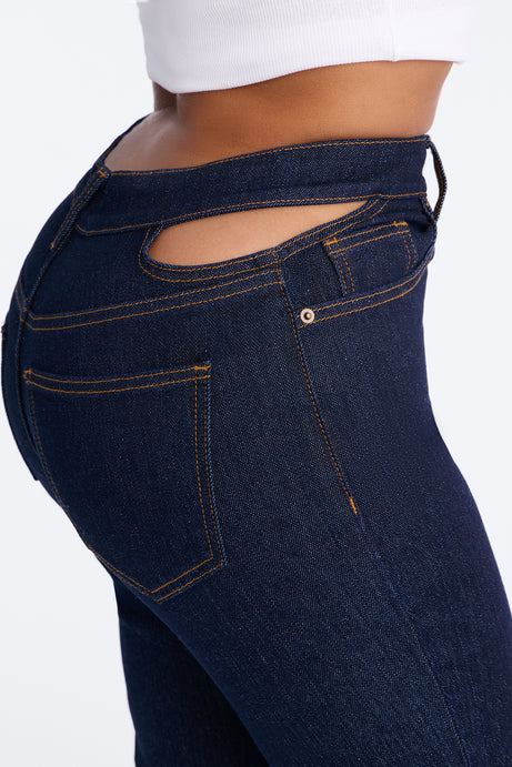 Roma Cut Out Straight Leg Cigarette Jeans