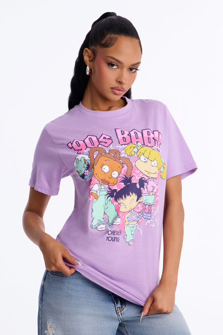 Rugrats 90s Baby Oversized Tee - Purple