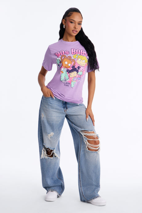 Rugrats 90s Baby Oversized Tee - Purple