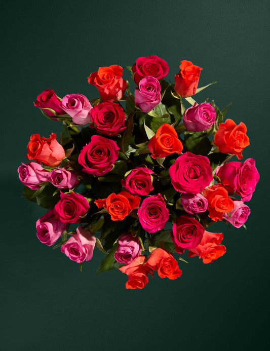 Radiant Rose Abundance Bouquet with Swiss Chocolates