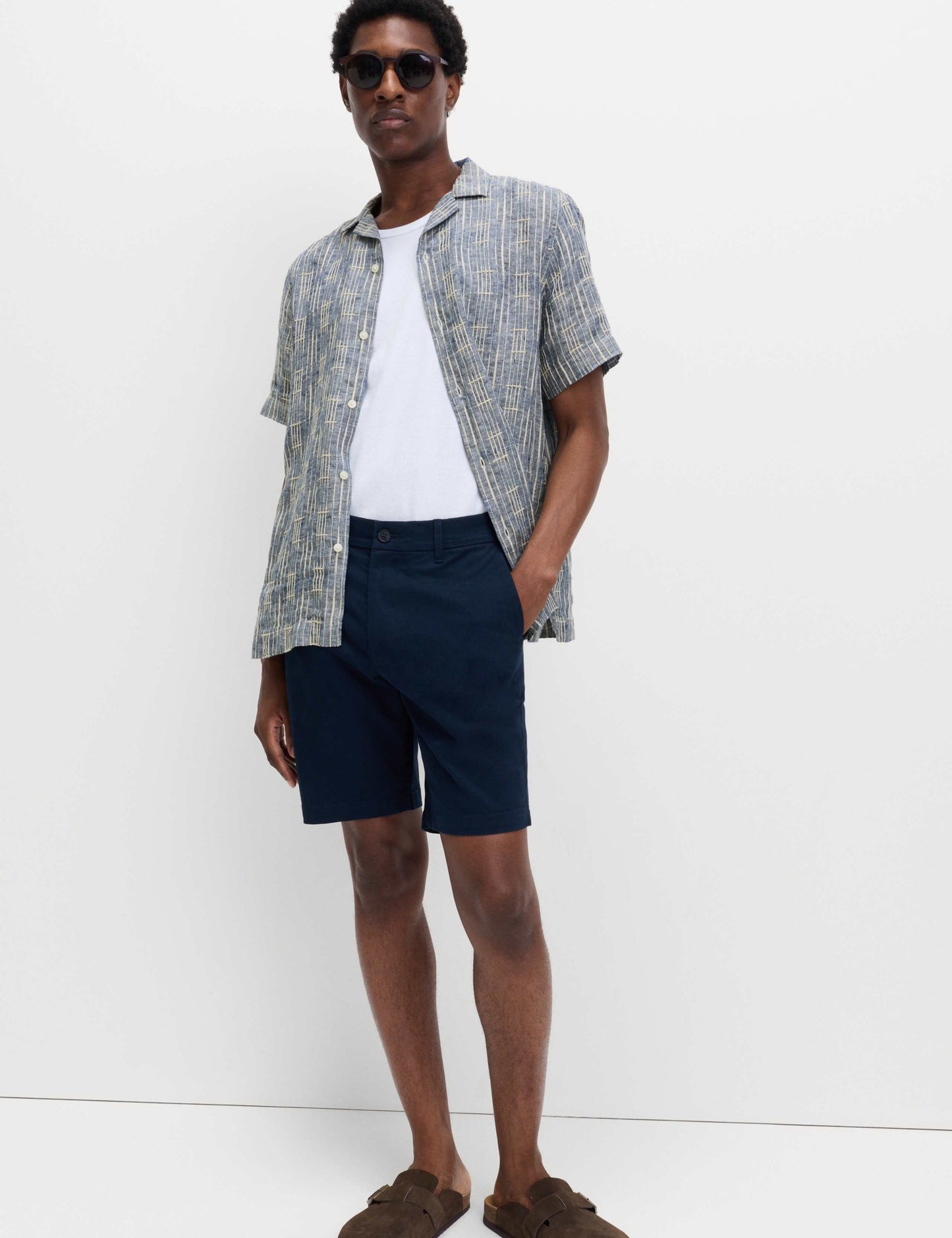 Regular Fit Linen Rich Printed Shirt