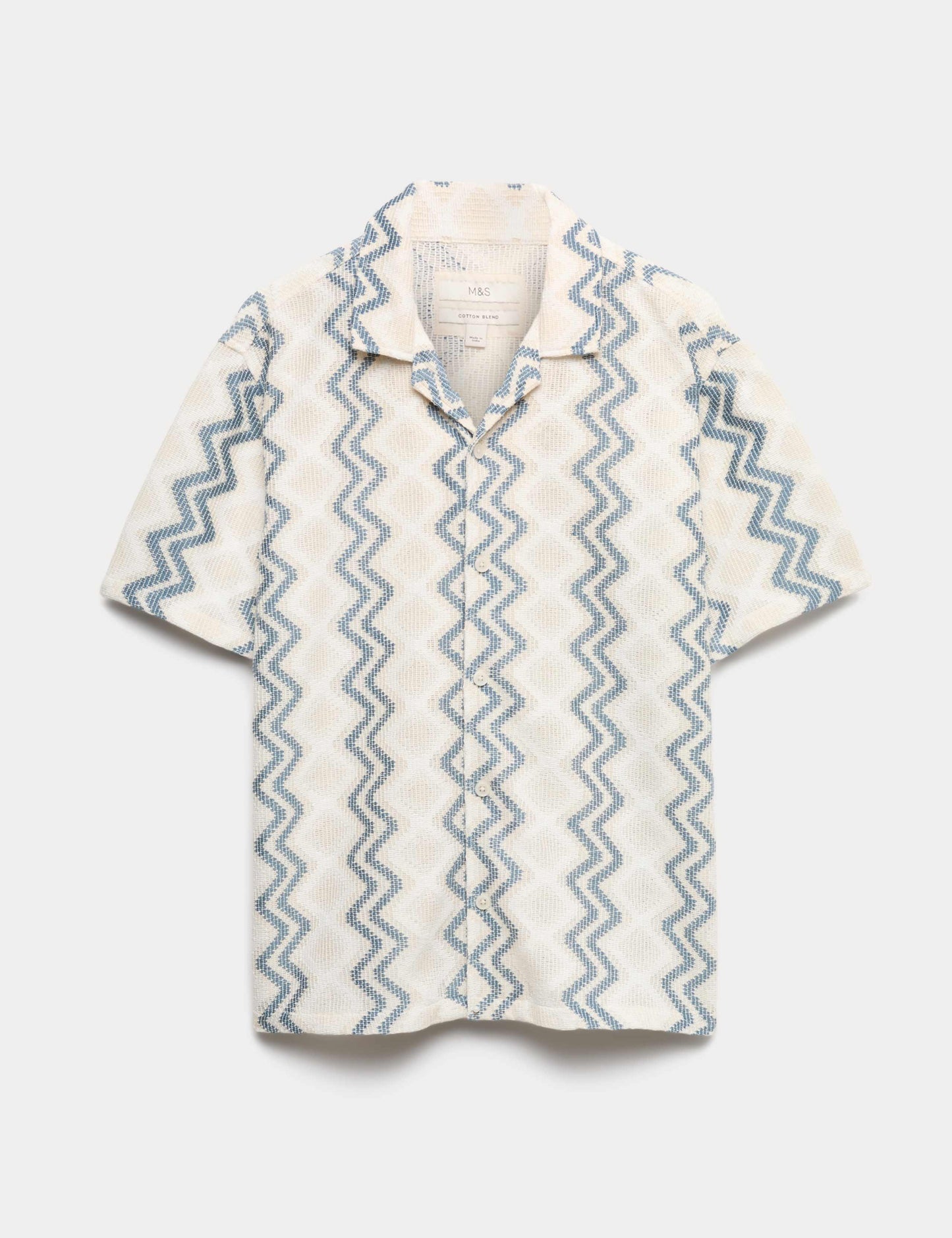 Relaxed Fit Cotton Blend Short Sleeve Shirt