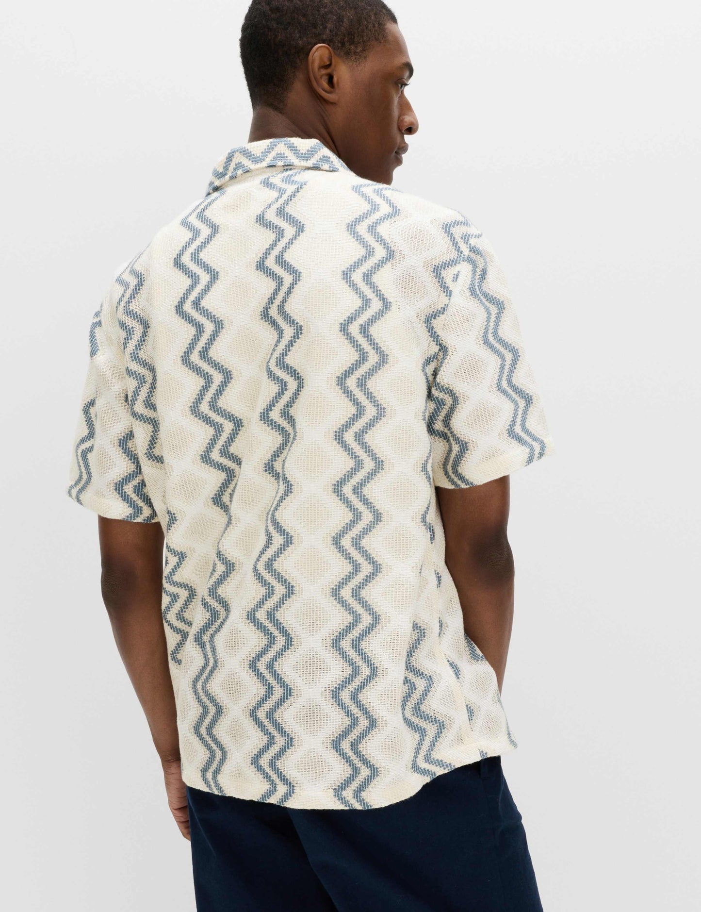 Relaxed Fit Cotton Blend Short Sleeve Shirt