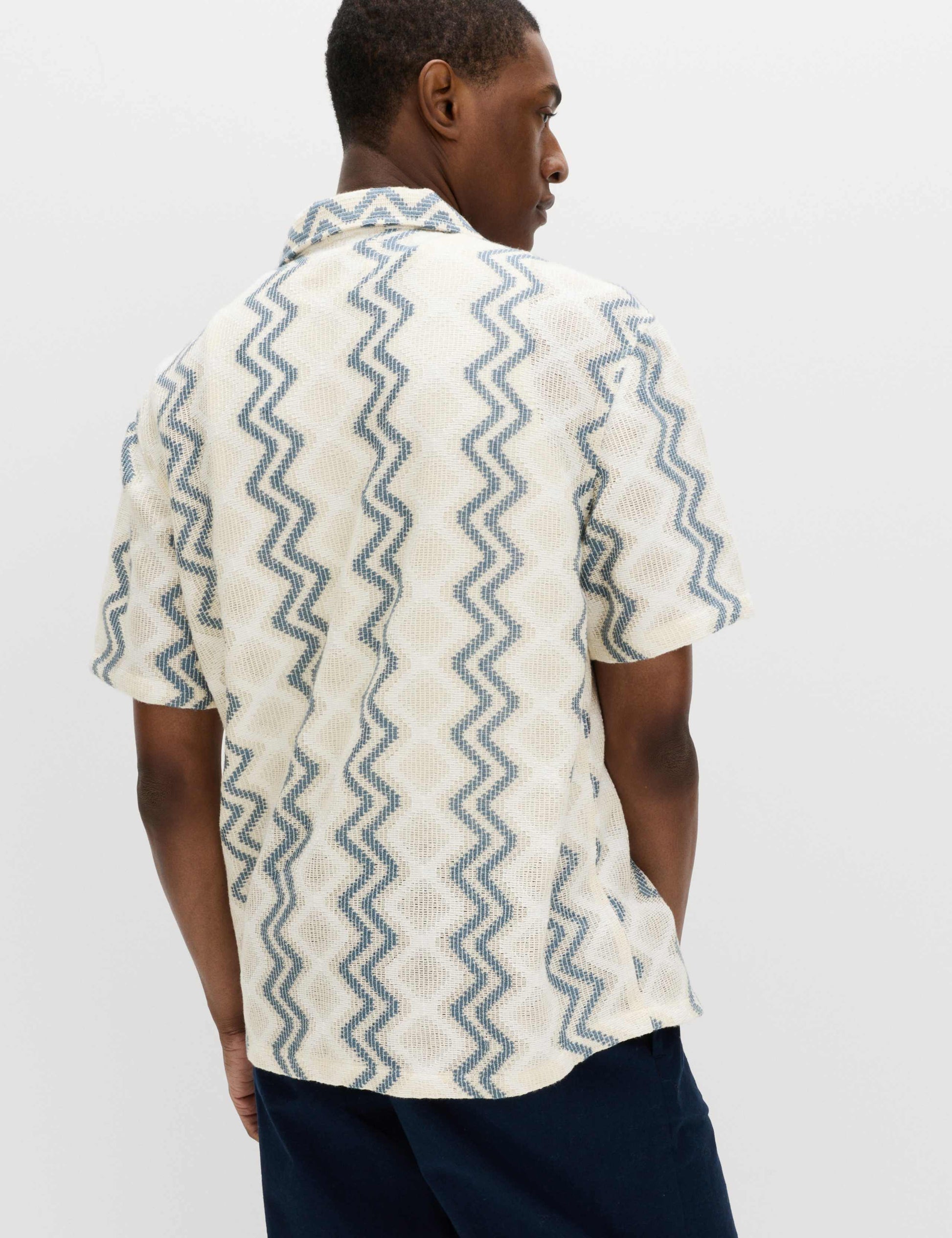 Relaxed Fit Cotton Blend Short Sleeve Shirt