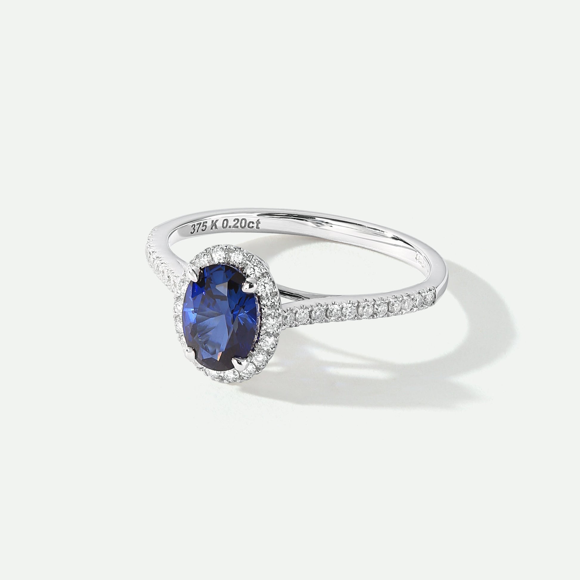 Rosalind | 9ct White Gold 0.20ct tw Lab Grown Diamond and Created Sapphire Ring - Interactive Group
