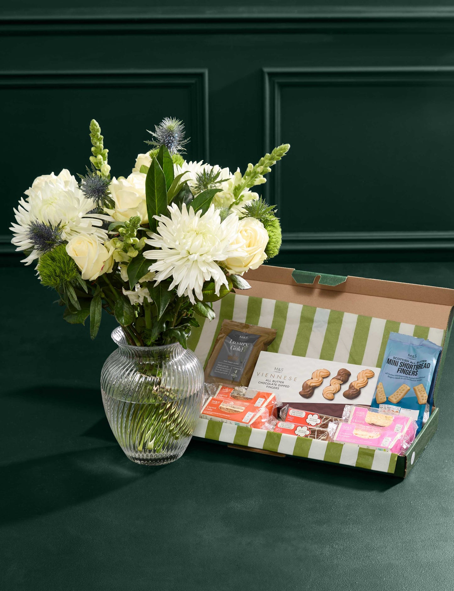 Rose & Thistle Bouquet with Afternoon Tea