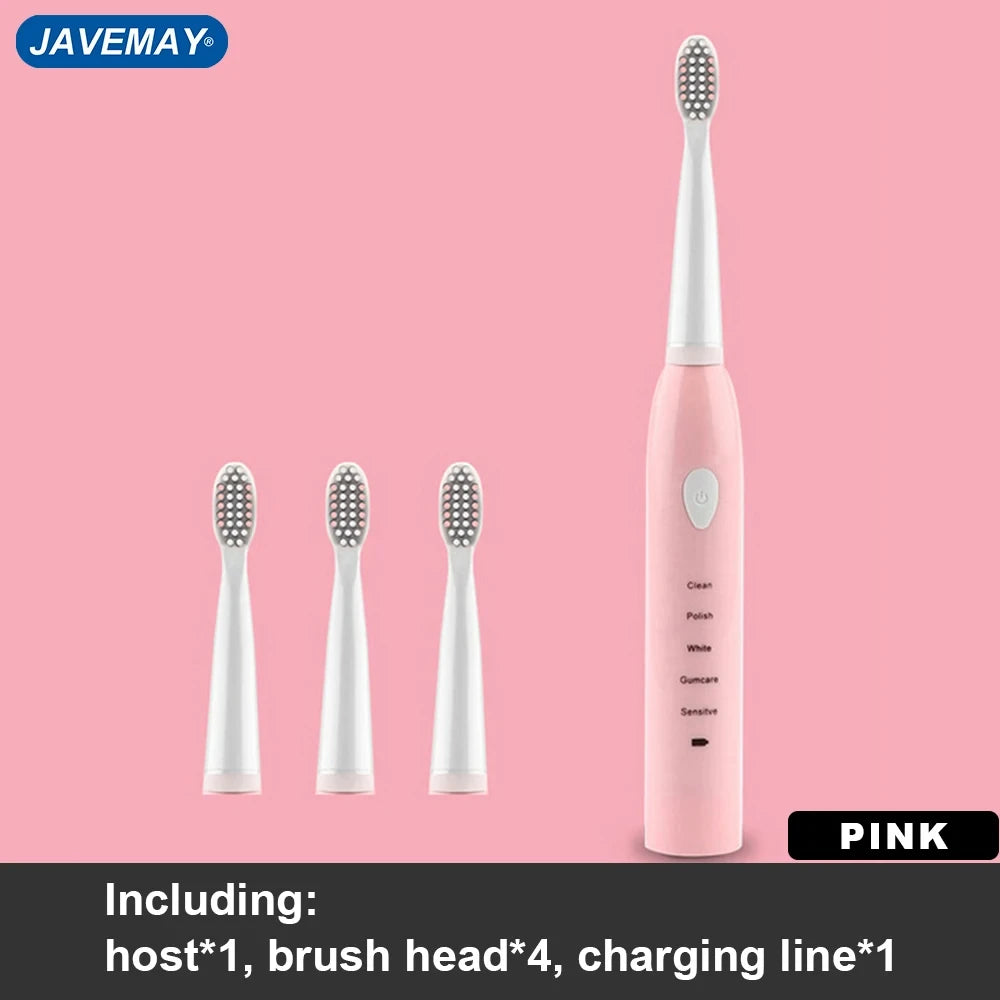 Powerful Ultrasonic Sonic Electric Toothbrush USB Charge Rechargeable Brush - Interactive Group