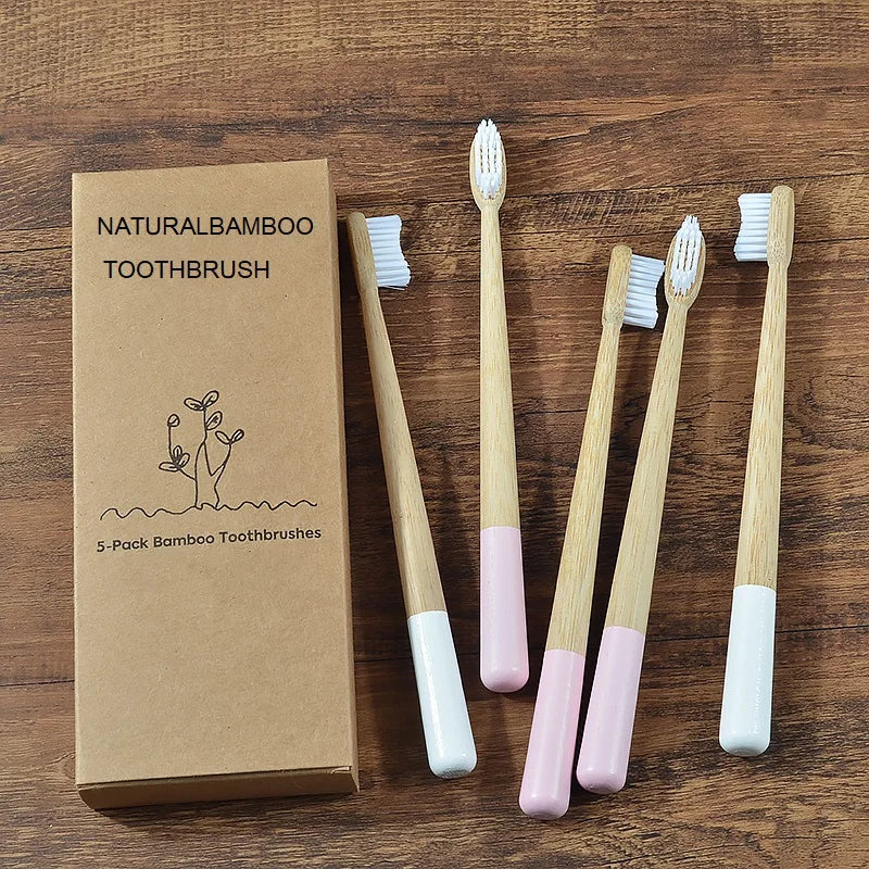 5Pack Adult Bamboo Toothbrush - Interactive Group