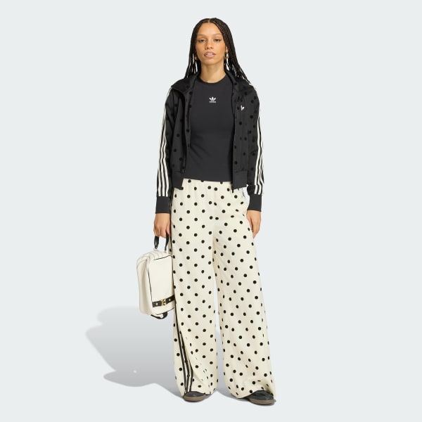 SATIN POLKA DOTS WIDE LEG PANT