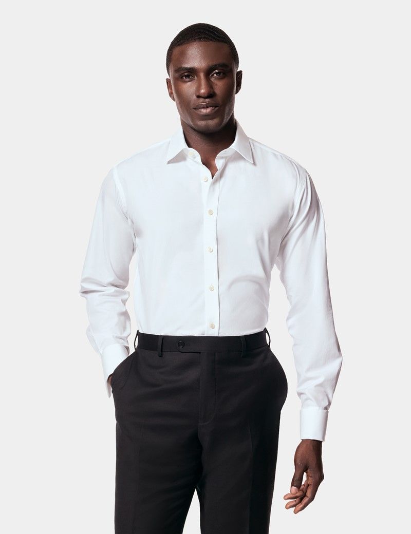 Slim Fit White Poplin Shirt