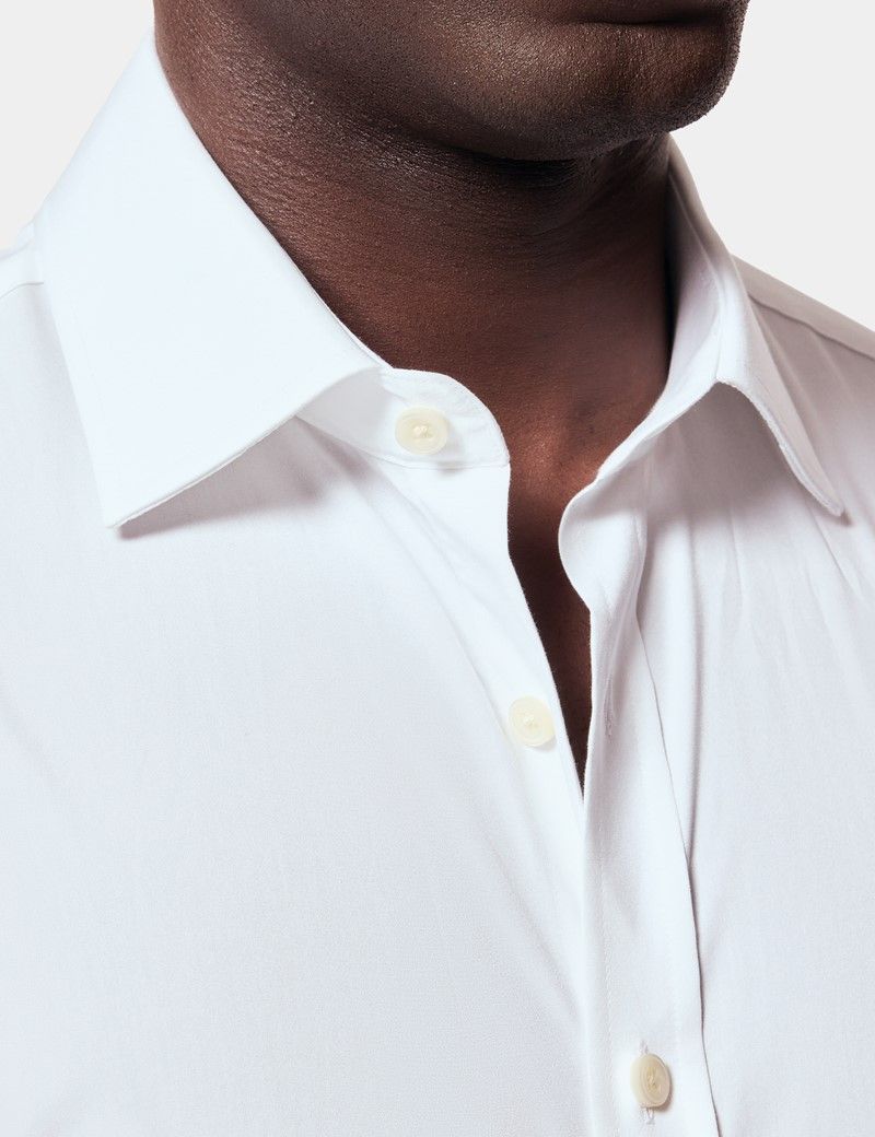 Slim Fit White Poplin Shirt