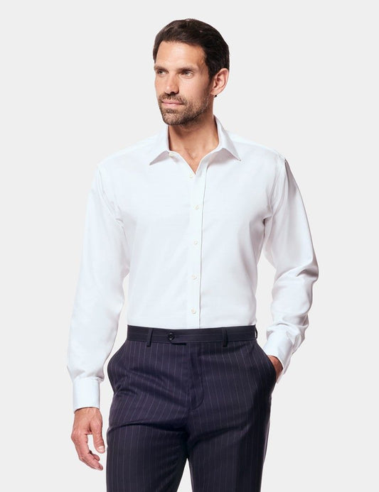 Slim Fit White Twill Non-Iron Shirt