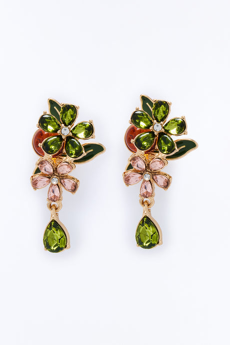 Jade Vine Drop Earrings - Green/combo