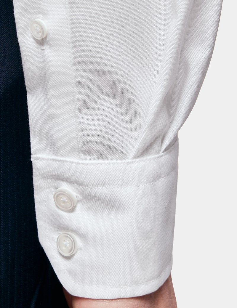 Slim Fit White Pin Point Non-Iron Oxford Shirt