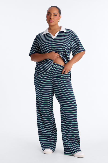 Kennedy Striped Polo Pant Set