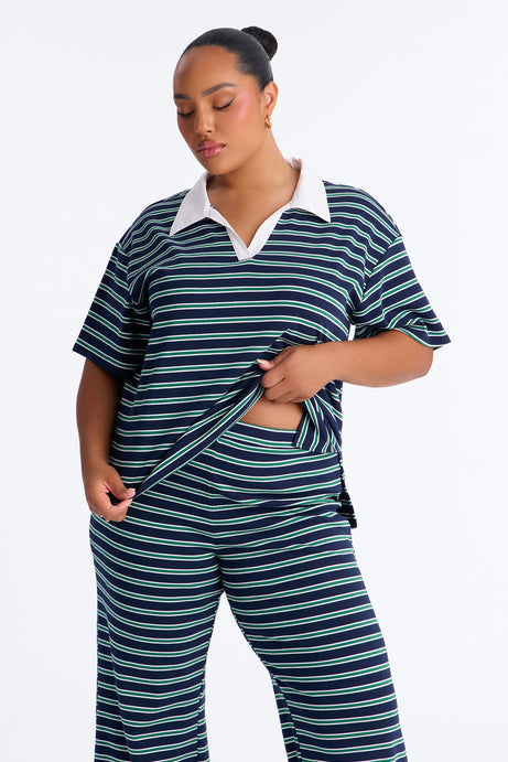 Kennedy Striped Polo Pant Set