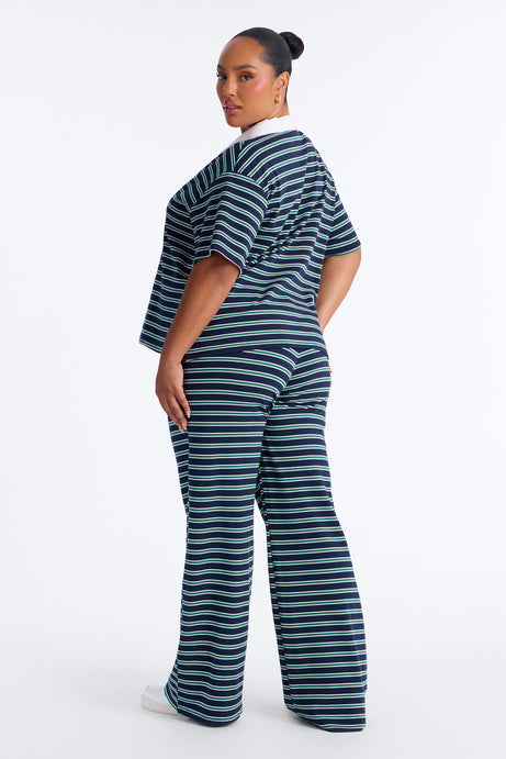 Kennedy Striped Polo Pant Set