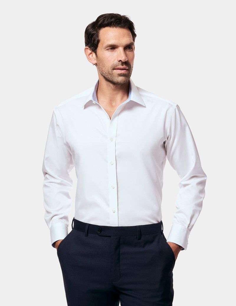 Slim Fit White Twill Non-Iron Shirt