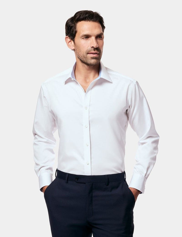 Slim Fit White Twill Non-Iron Shirt