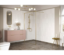 Sparta 1000mm Wetroom Panel & Support Bar - Brushed Brass