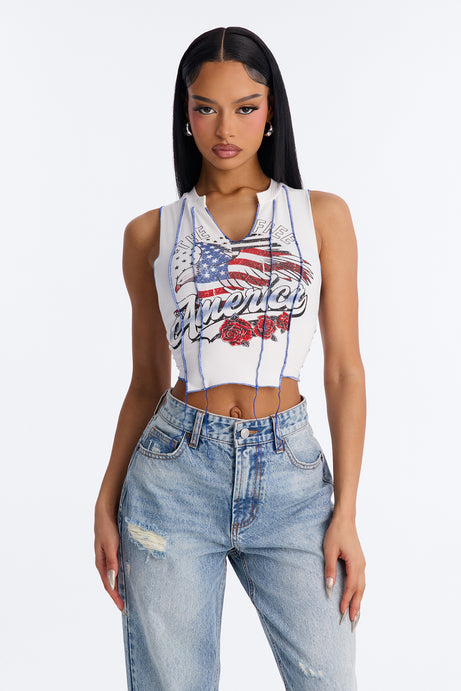 The Free America Tank Top - White