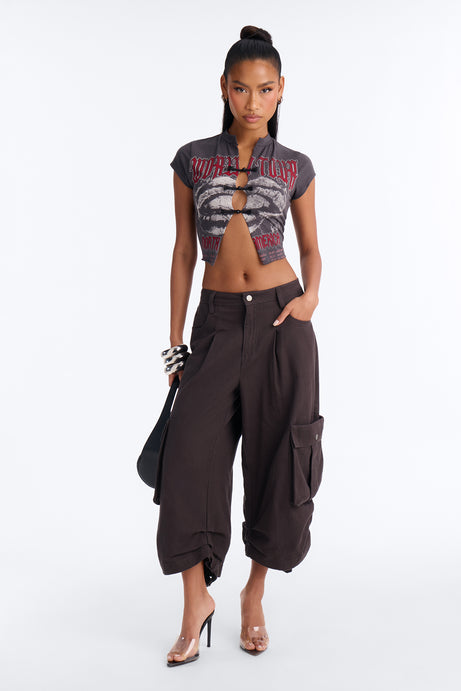 Off The Record Cut Out Baby Tee