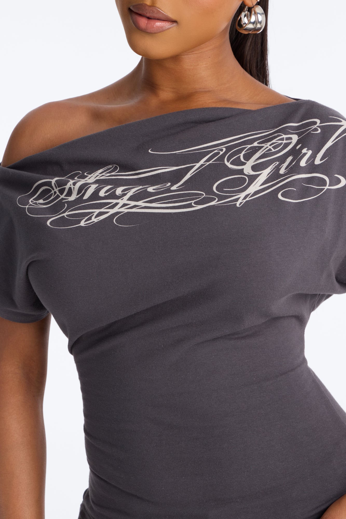 Angel Girl Off Shoulder Fitted Tee